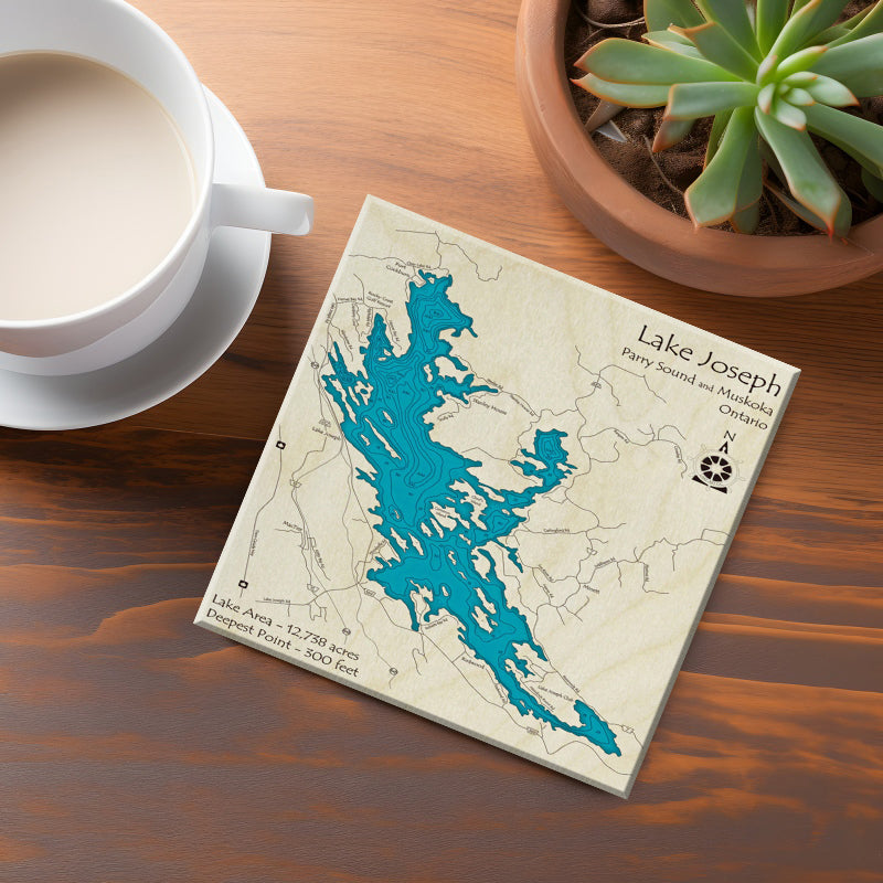 Lake Joseph Map Coaster