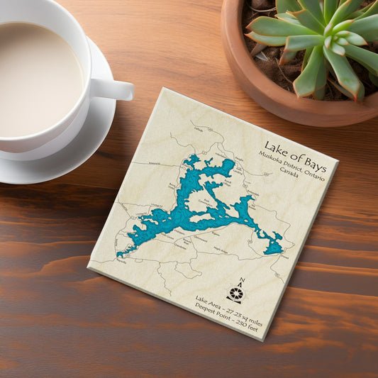 Lake Of Bays Map Coaster