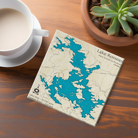 Lake Rosseau Map Coaster