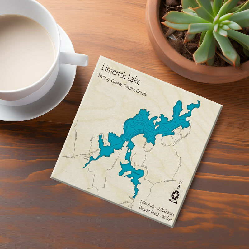 Limerick Lake Map Coaster