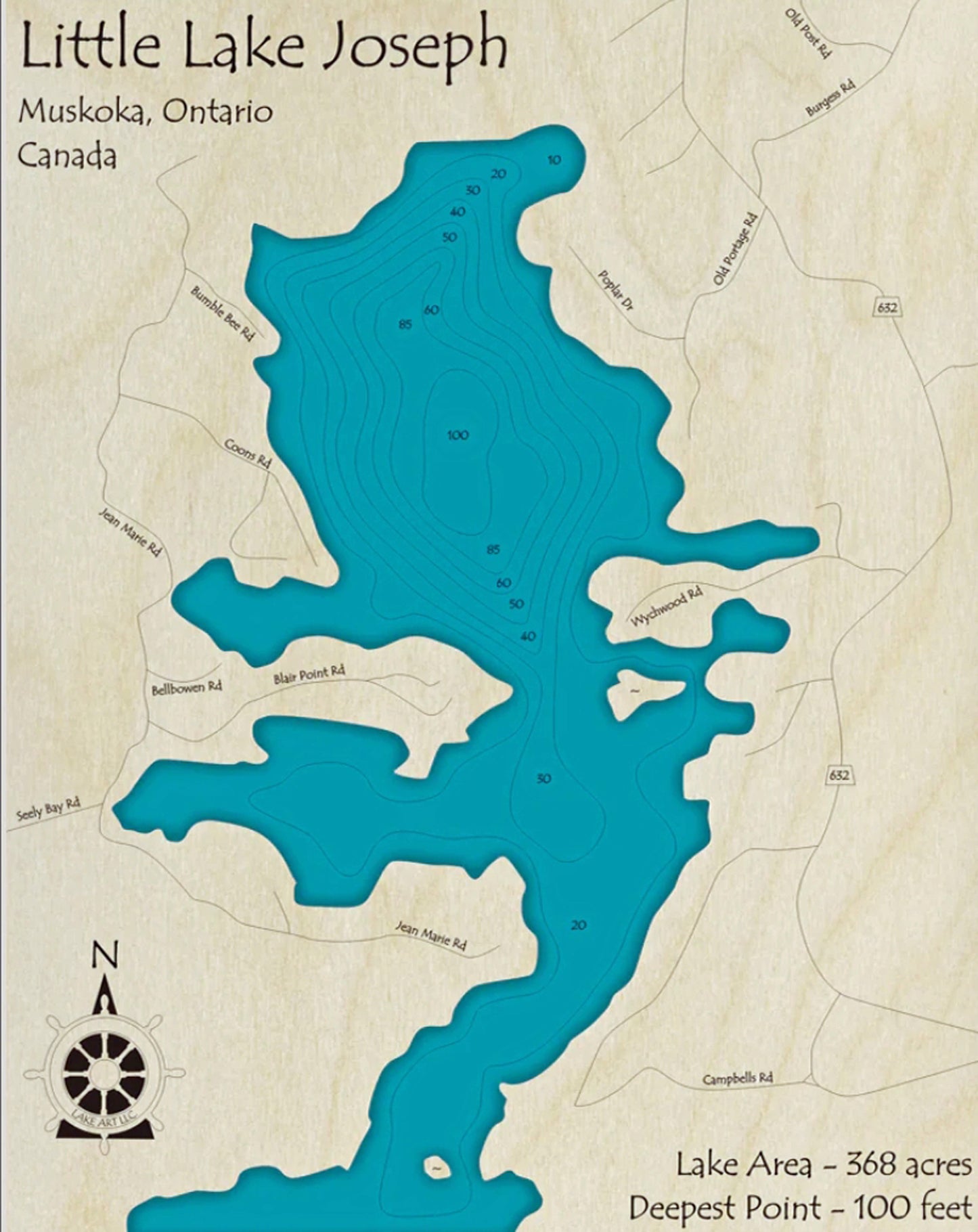 Little Lake Joseph Map Print