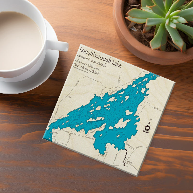 Longborough Lake Map Coaster