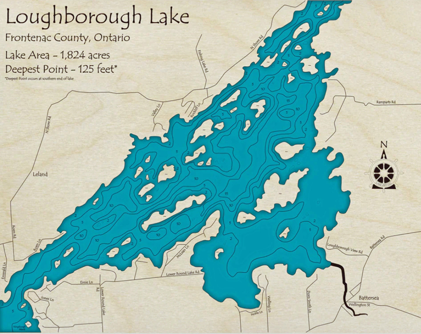 Longborough Lake Map Print