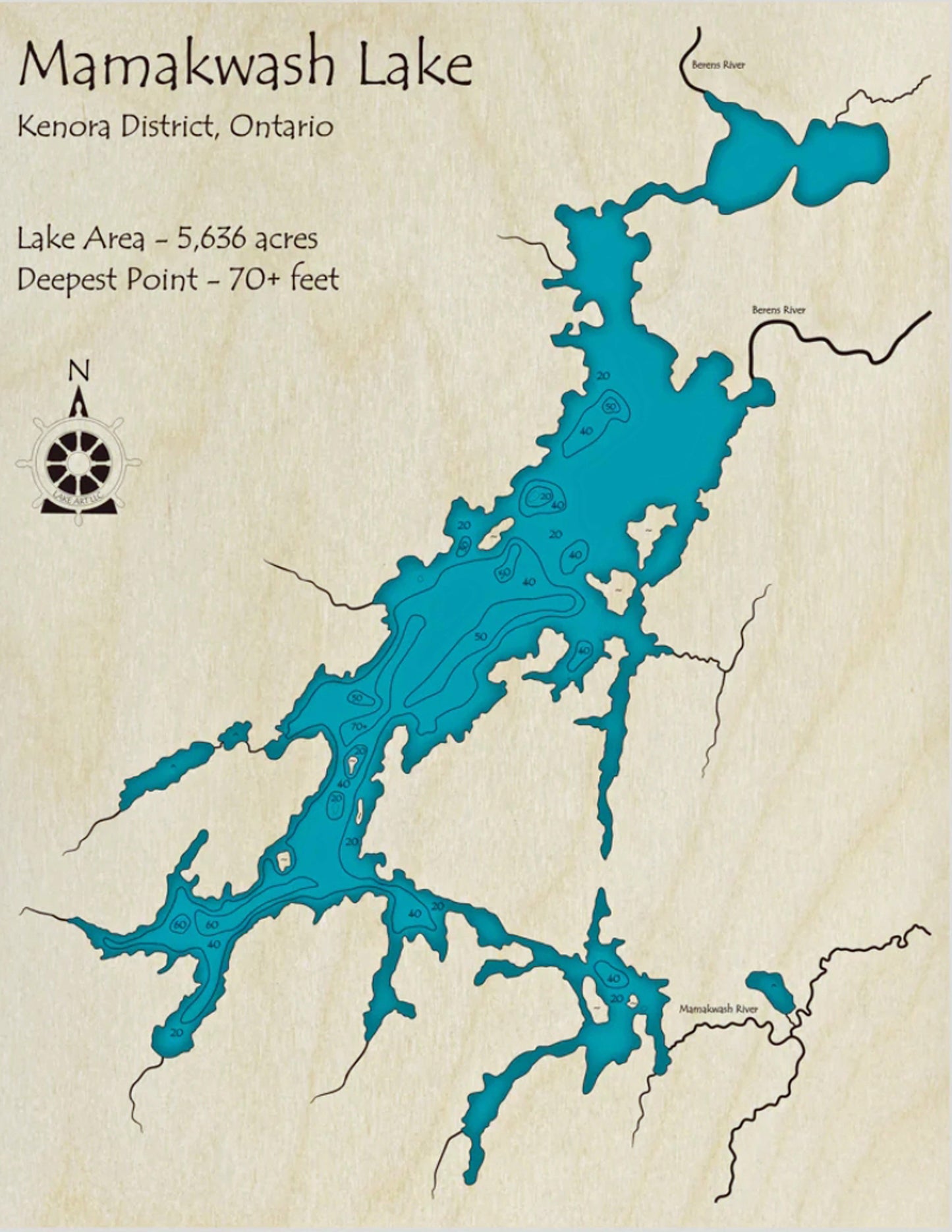 Mamakwash Lake Map Print