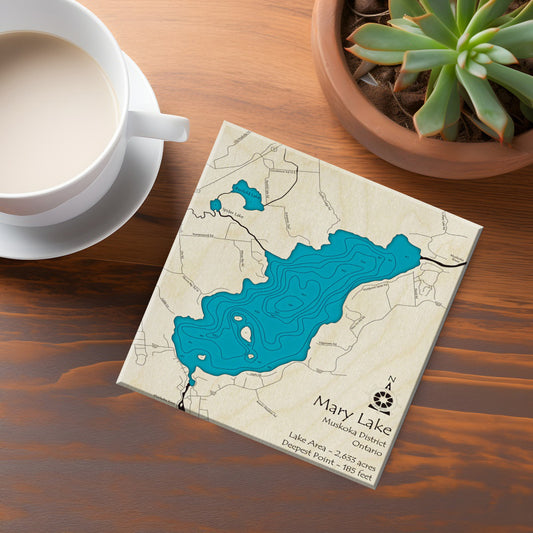 Mary Lake Map Coaster