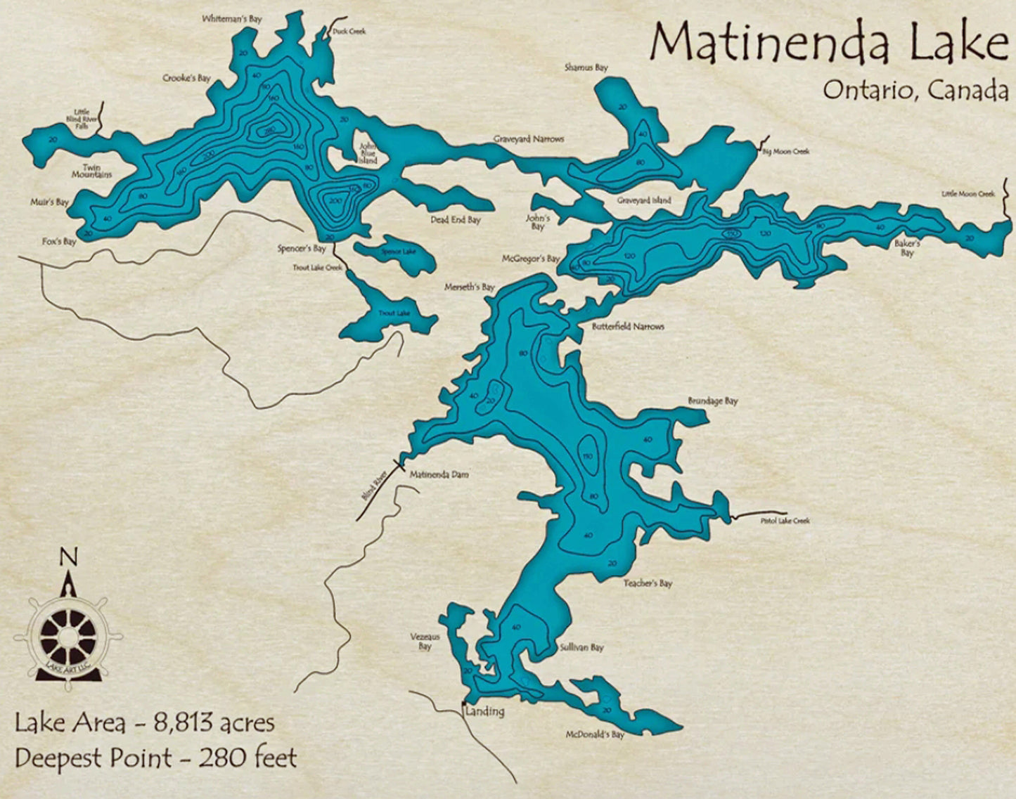 Matinenda Lake Map Print