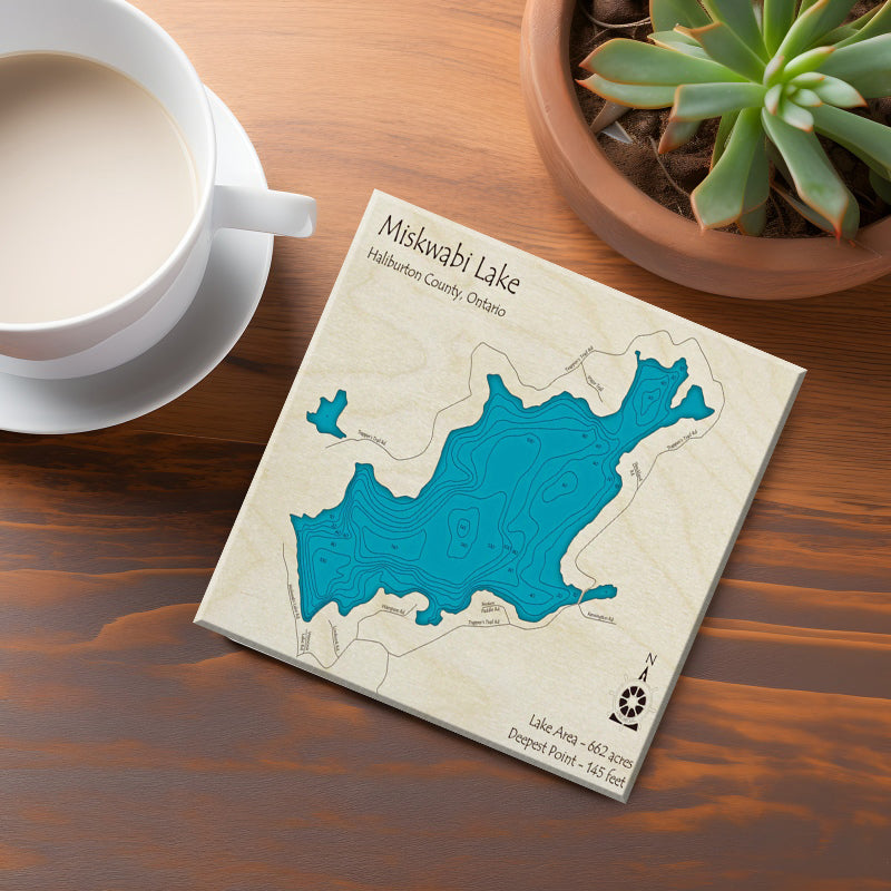 Miskwabi Lake Map Coaster