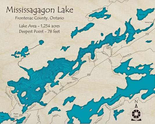 Mississagagon Lake Map Print