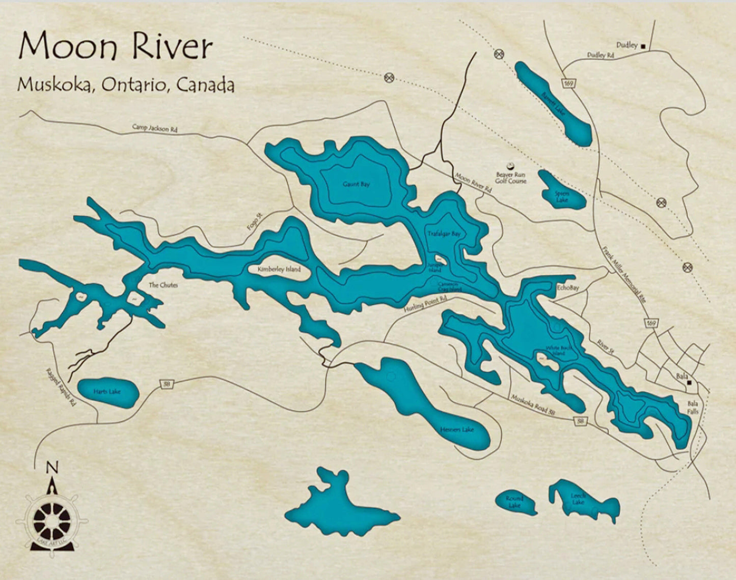 Moon River Map Print