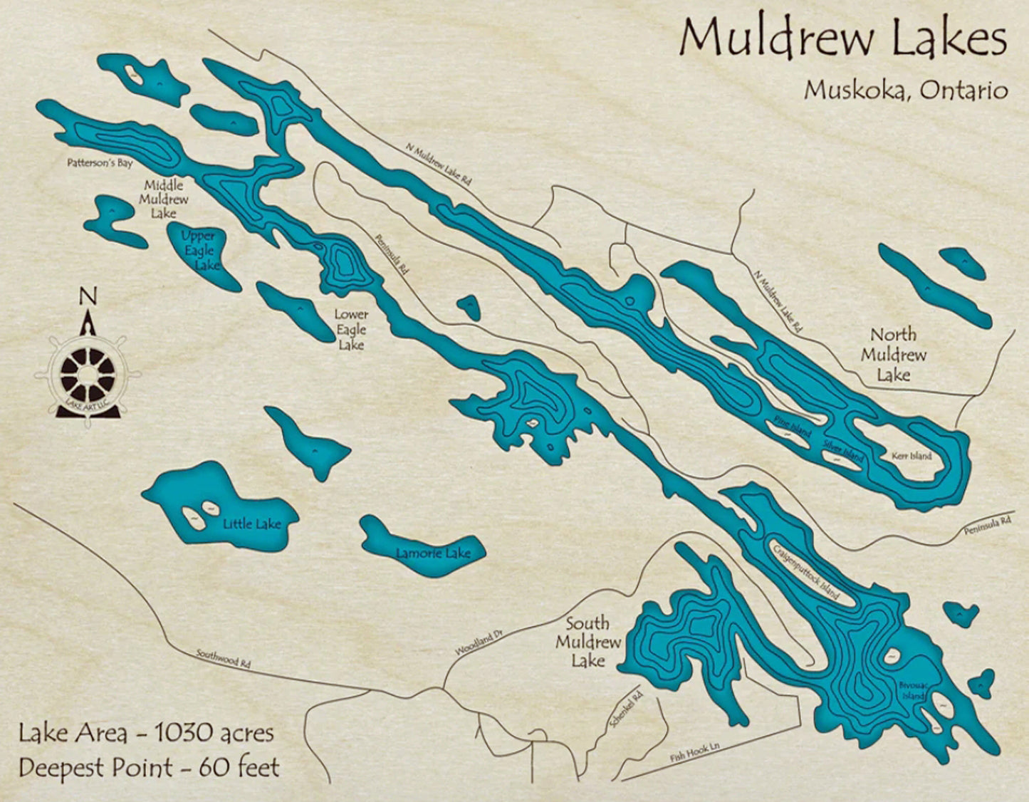 Muldrew Lakes Map Print