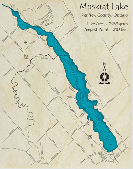 Muskrat Lake Map Print