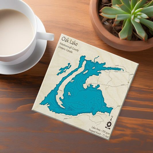 Oak Lake Map Coaster