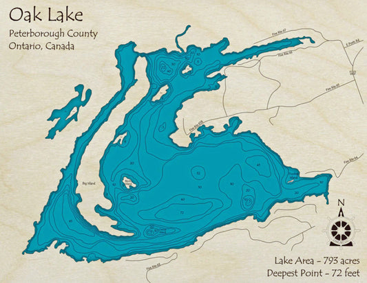 Oak Lake Map Print