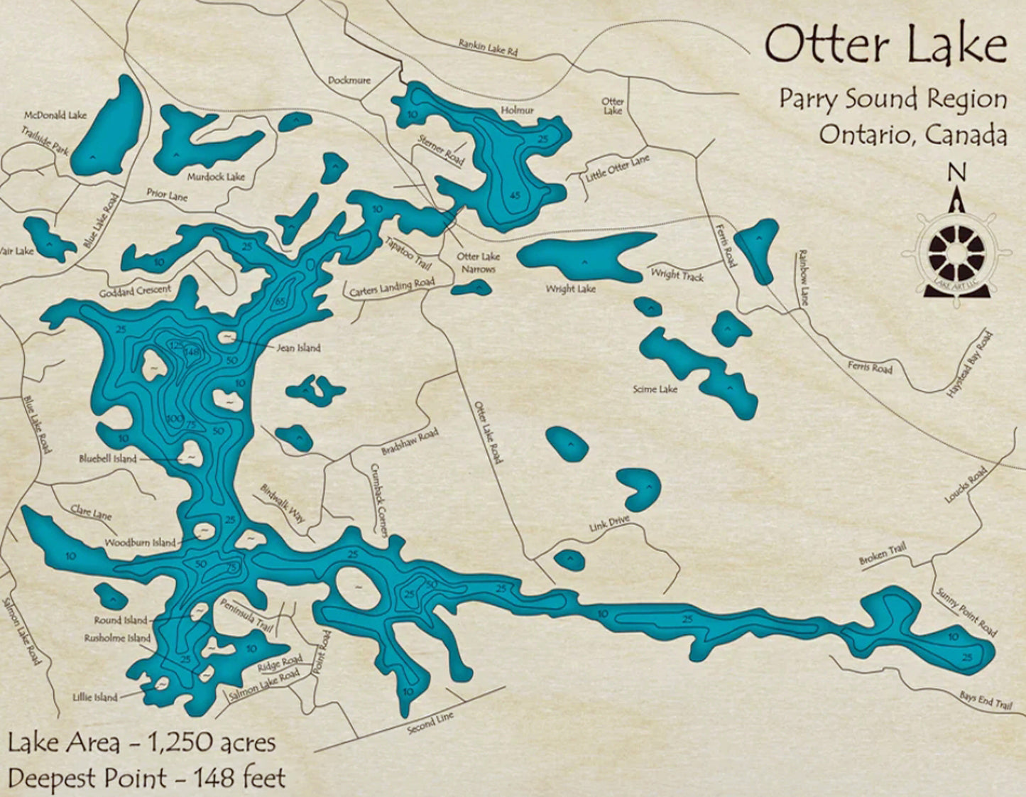 Otter Lake Map Print