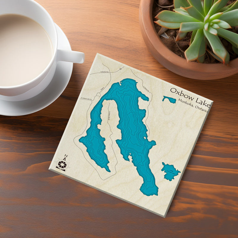 Oxbow Lake Map Coaster