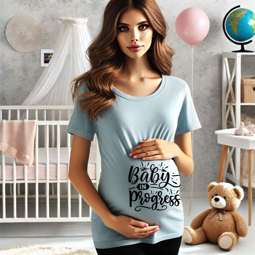 Baby In Progress Crew Neck T Shirt