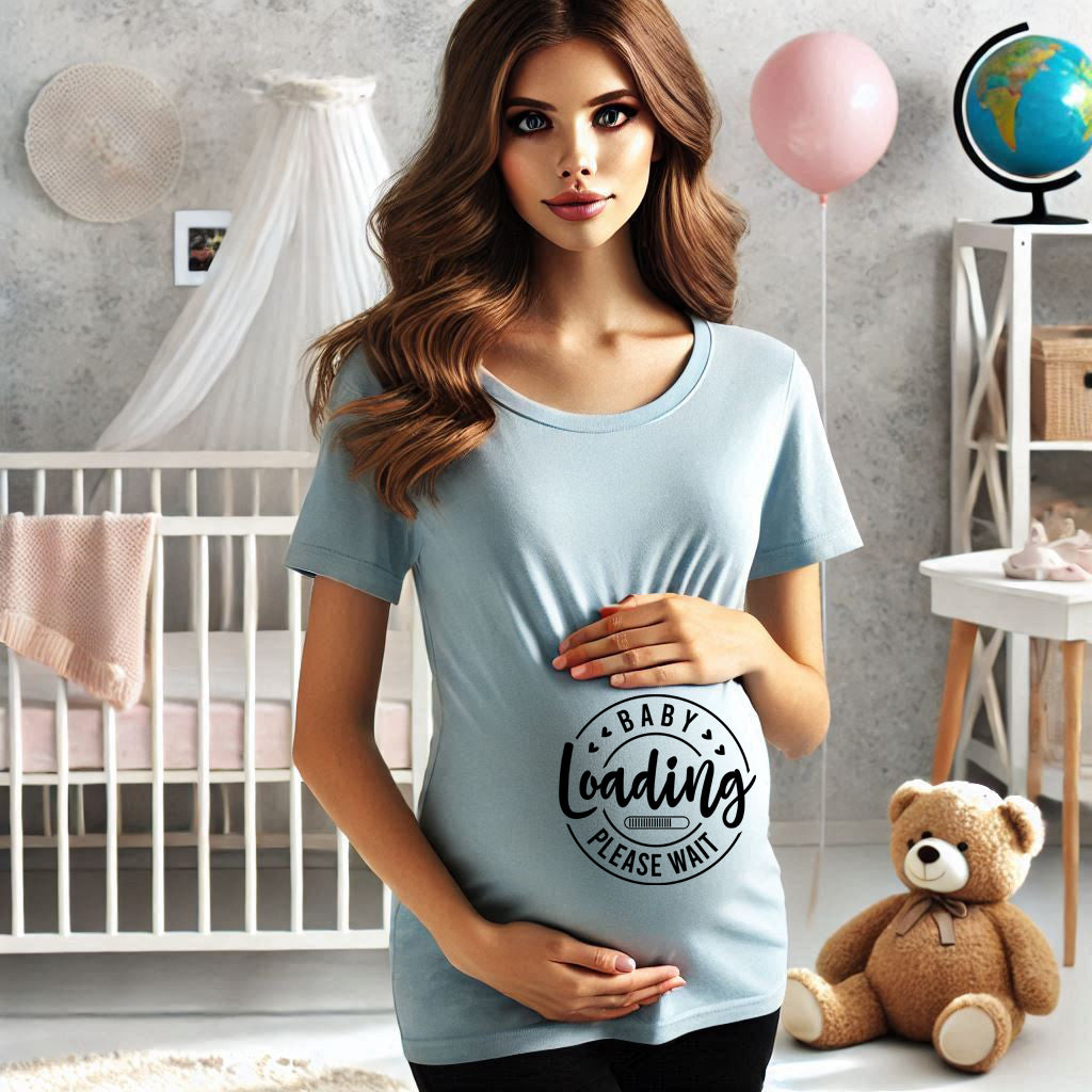 Baby Loading Please Wait Crew Neck T Shirt