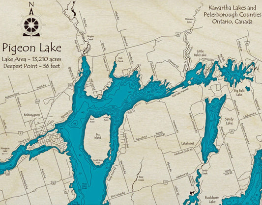 Pigeon Lake Map Print