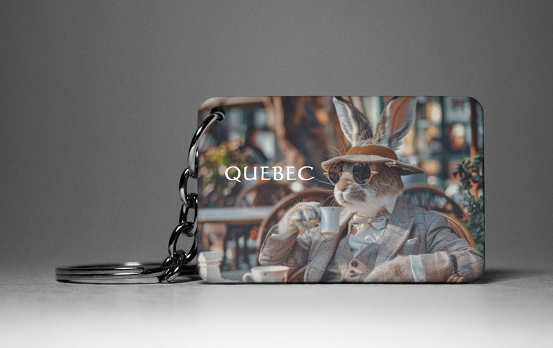 Quebec Bunny Keychain