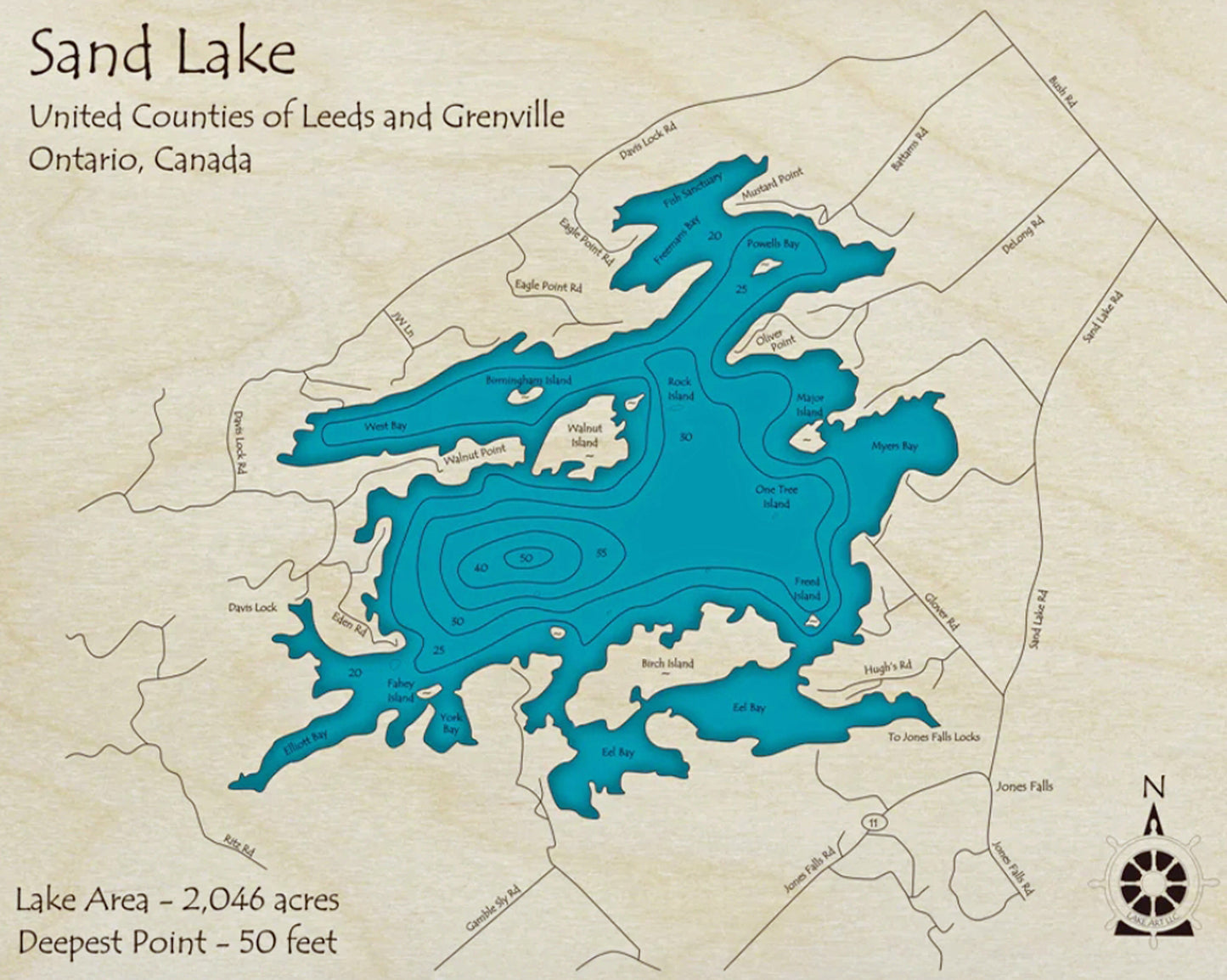 Sand Lake Map Print