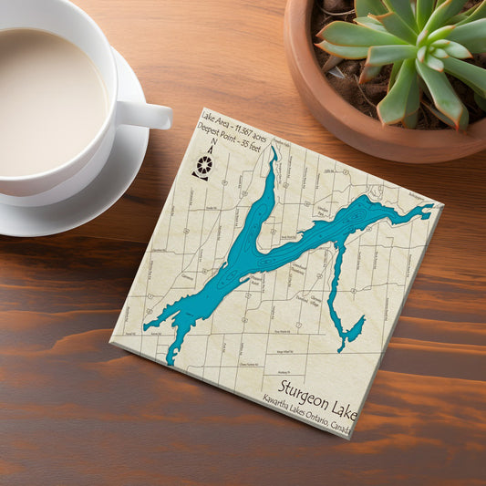 Sturgeon Lake Map Coaster