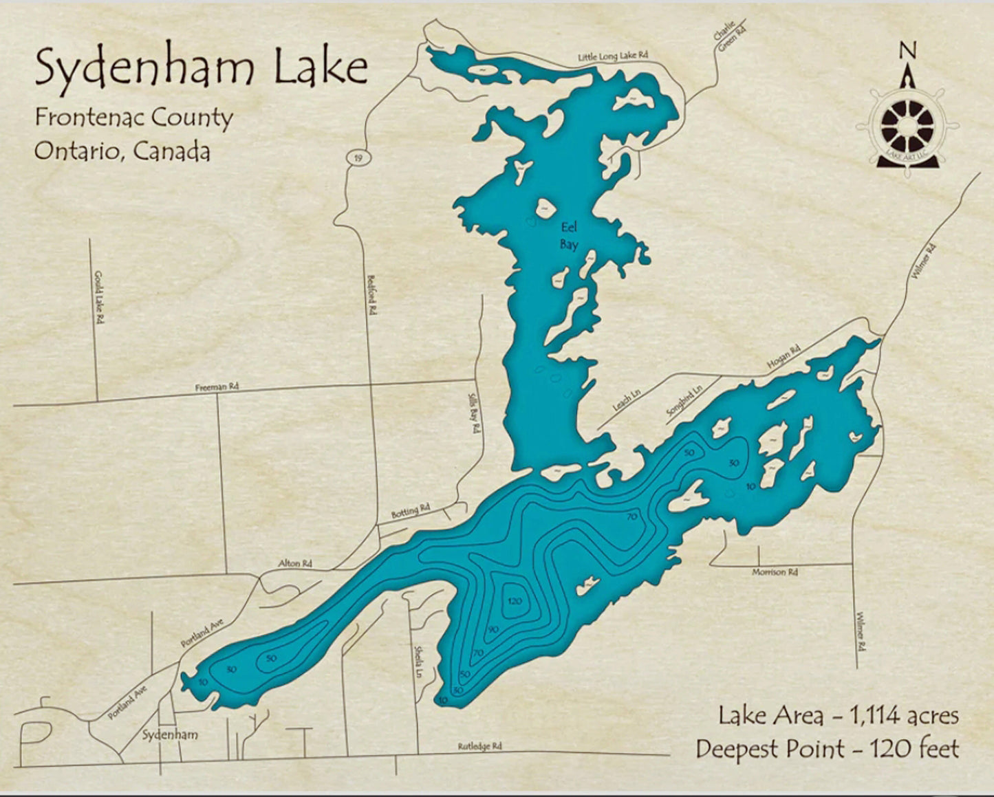 Sydenham Lake Map Print