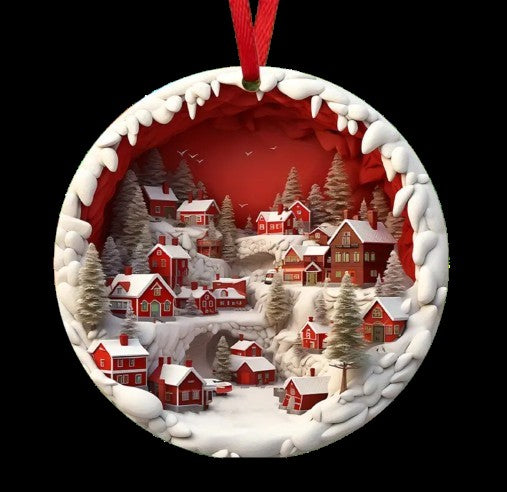 3D Village Tree Ornament