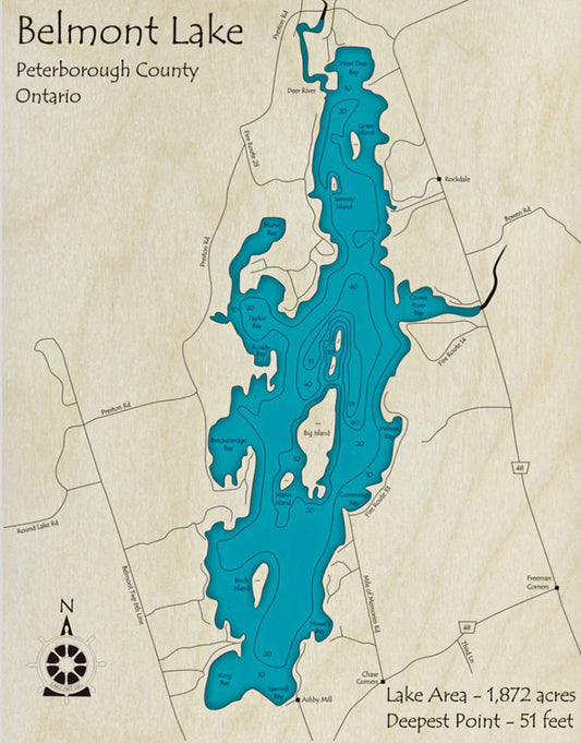 Belmont Lake Map Print