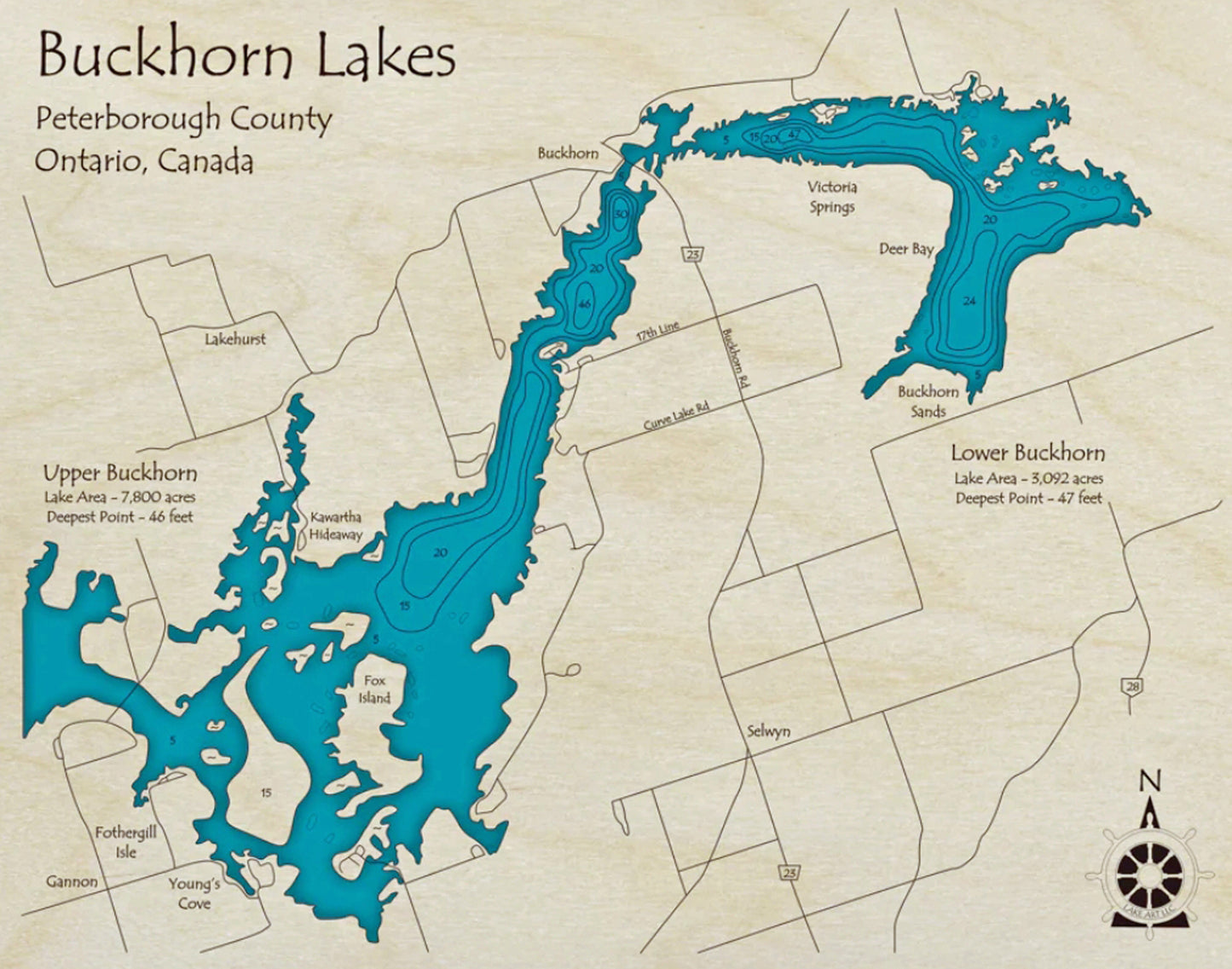 Buckhorn Lake Map Print