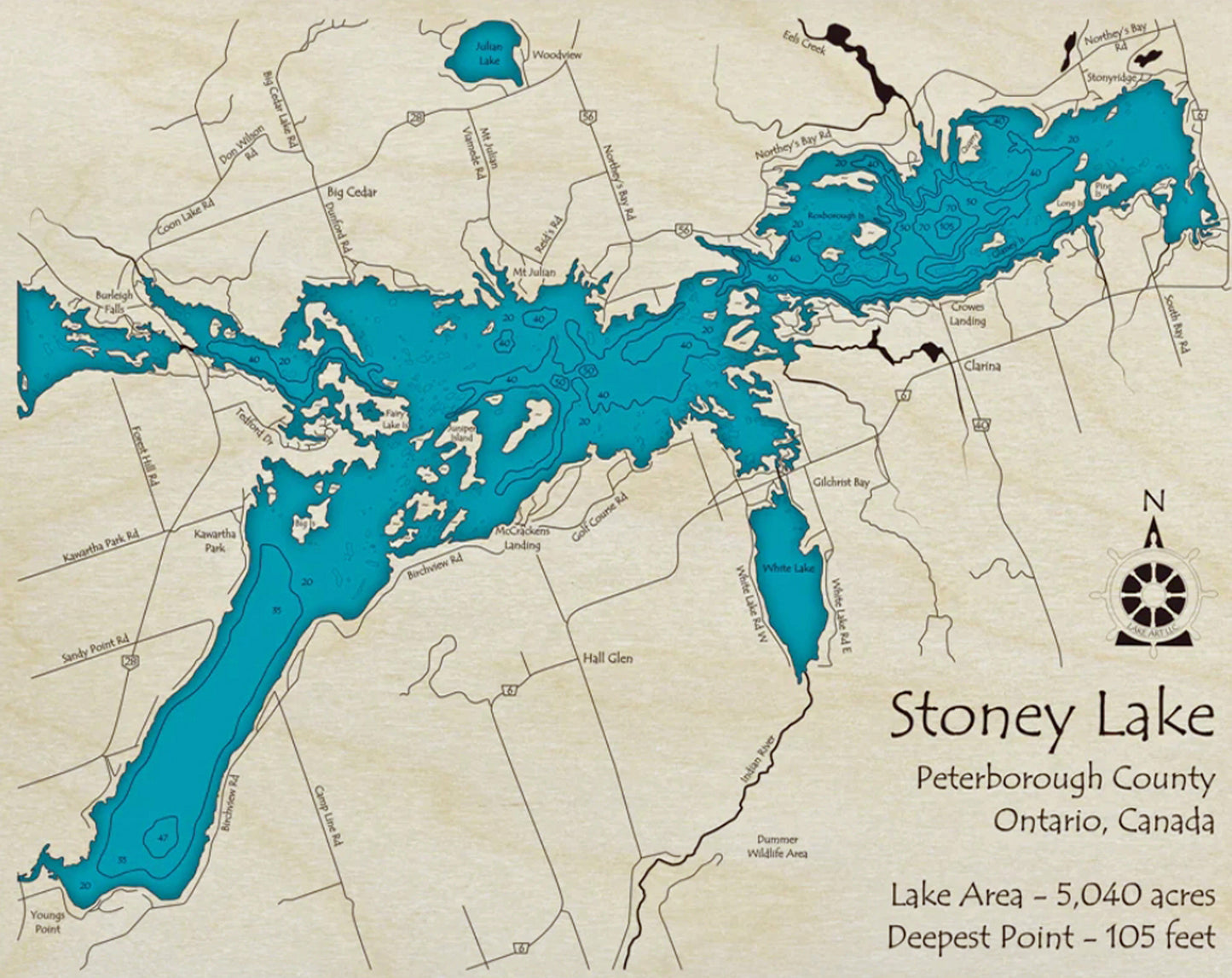 Stony Lake Map Print