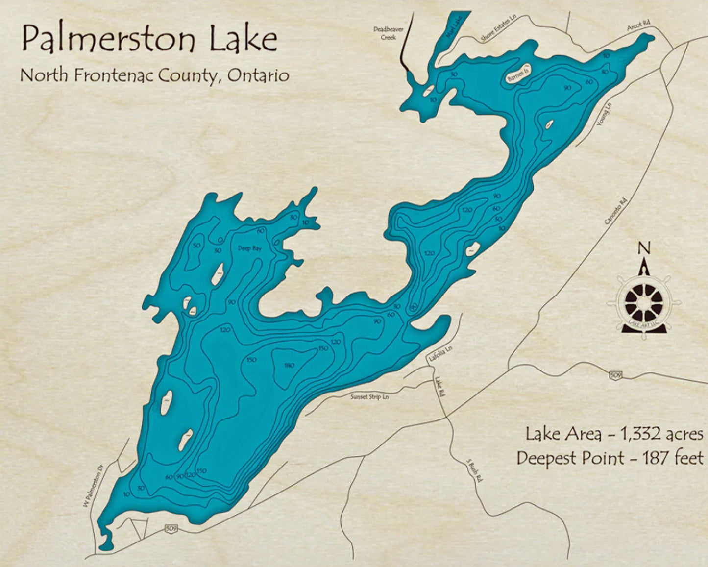 Palmerston Lake Map Print