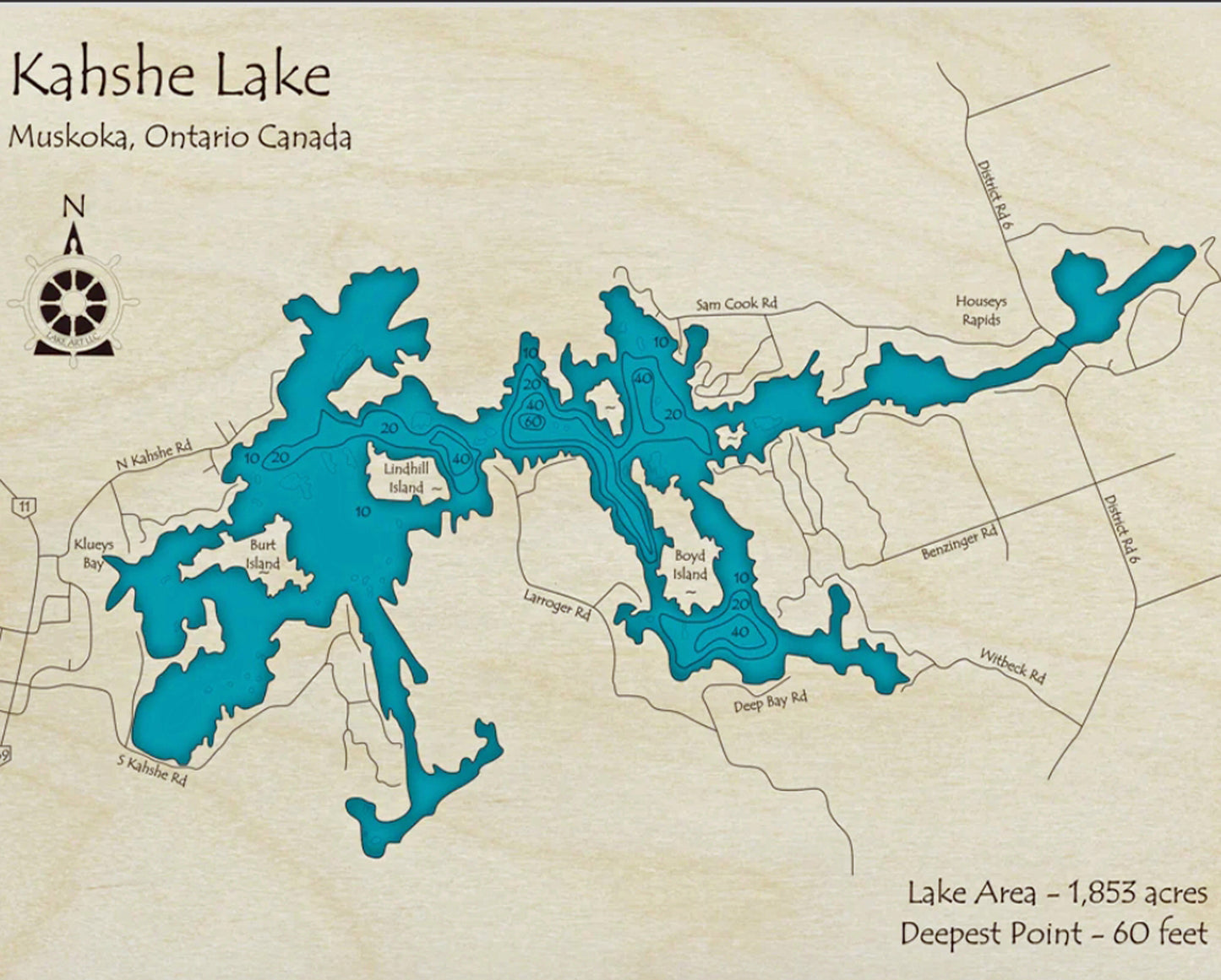 Kahshe Lake Map Print