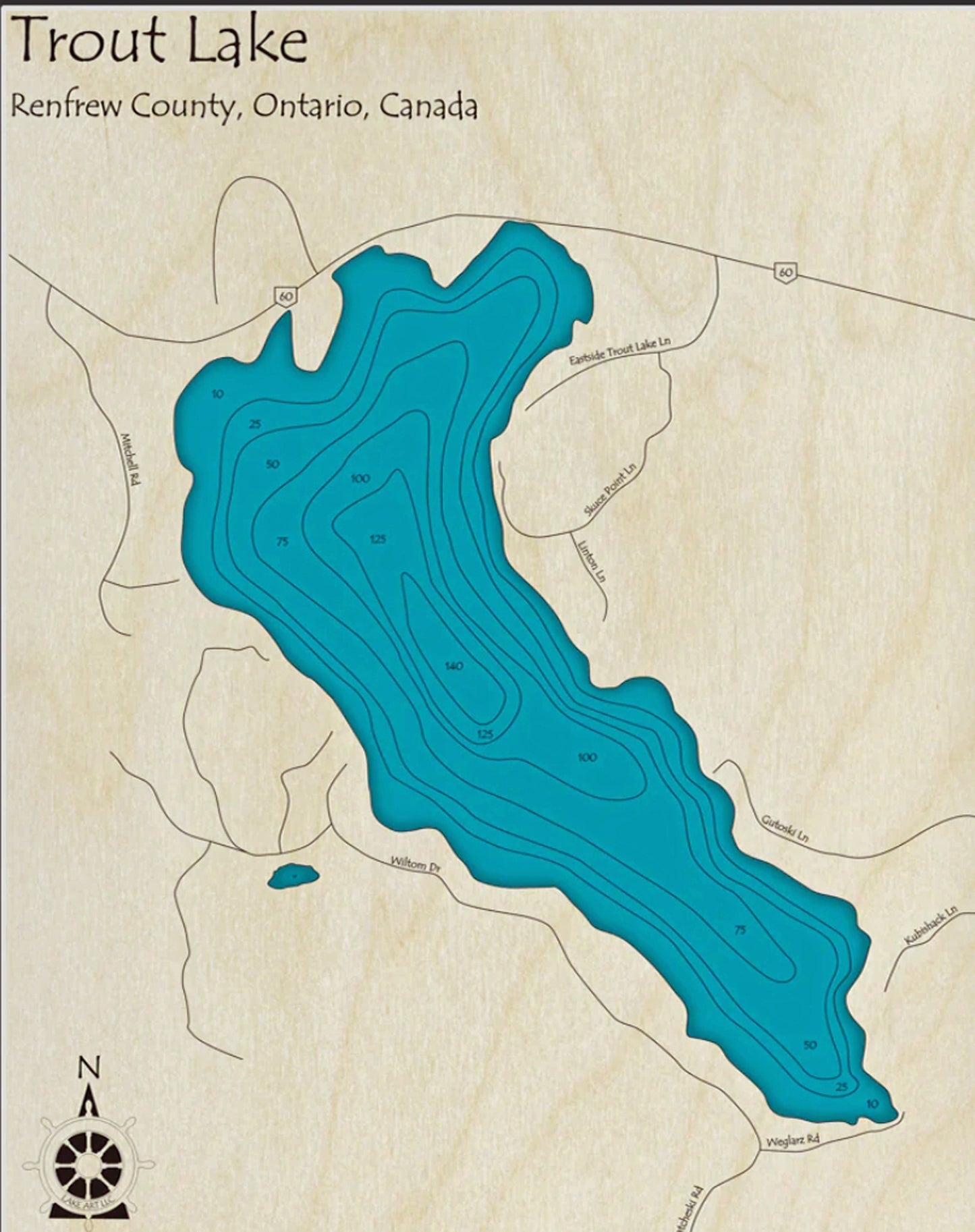 Trout Lake Map Print