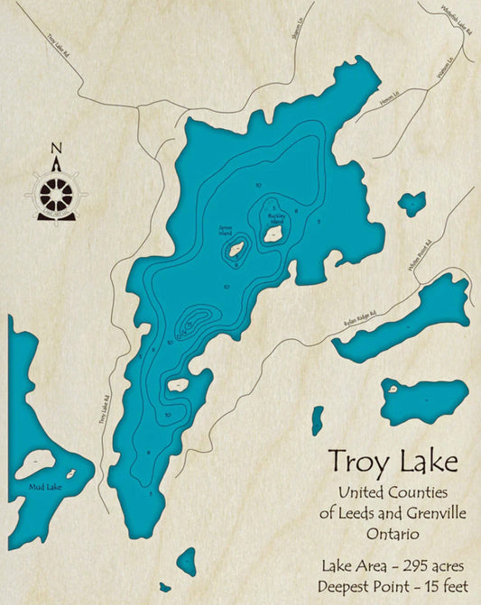 Troy Lake Map Print