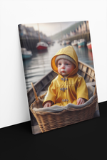 Tiny Fisher in Training Canvas Print