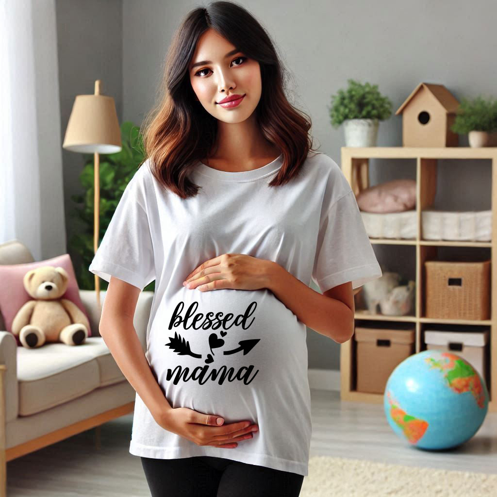 Blessed Mama Crew Neck T Shirt