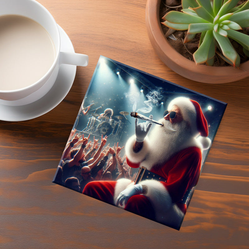 Rocker Bad Santa Coaster