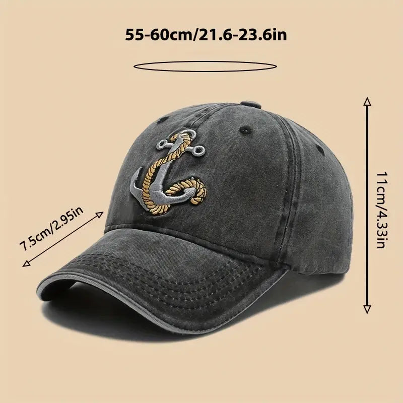 Boat Anchor Embroidered Baseball Cap