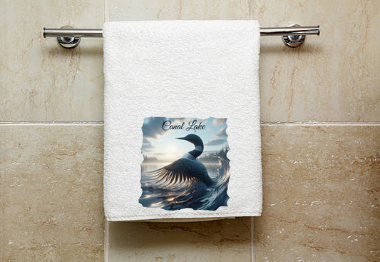 Canal Lake Loon Towel