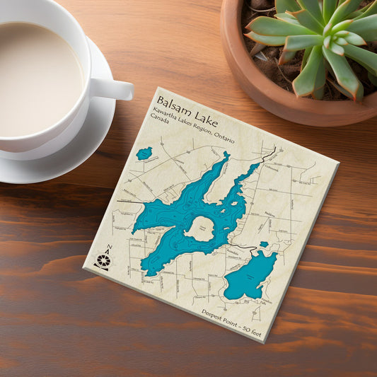 Balsam Lake Map Coaster