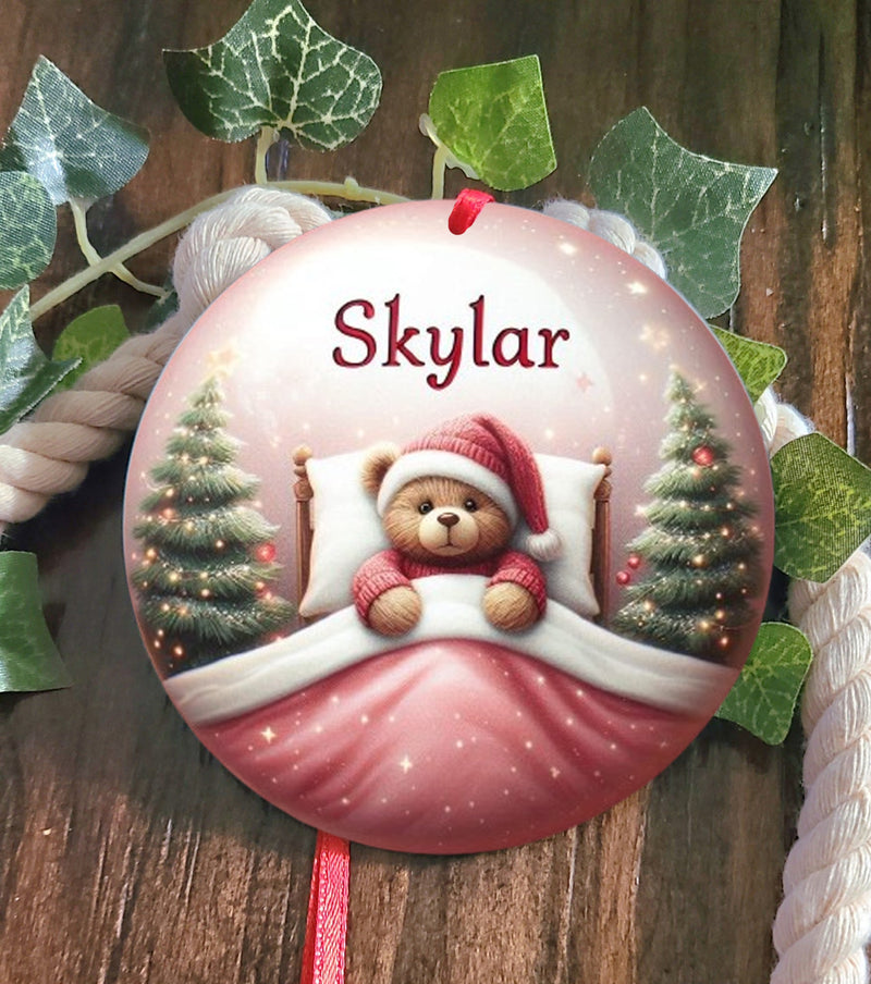 Personalized Photo Bedtime Bear Tree Ornament