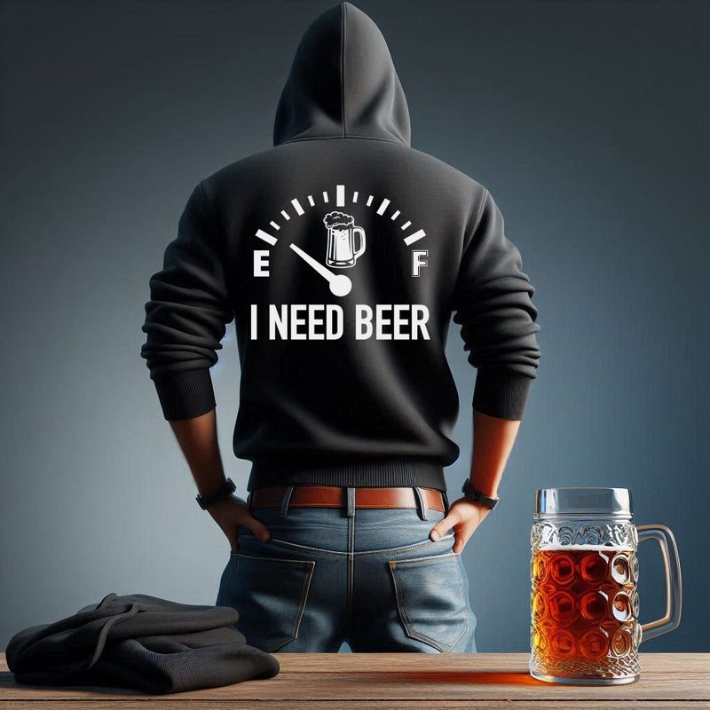 I Need Beer Zip Up Hoodie