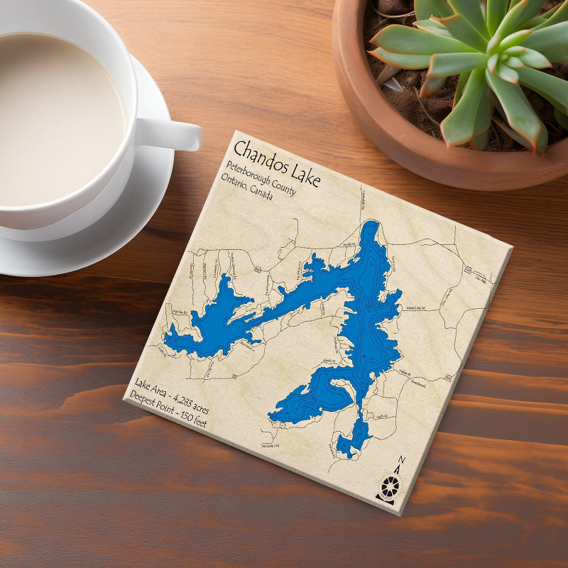 Chandos Lake Map Coaster