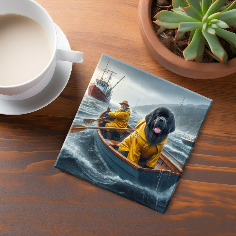 The Fisherman & Newfoundland Dog Coaster