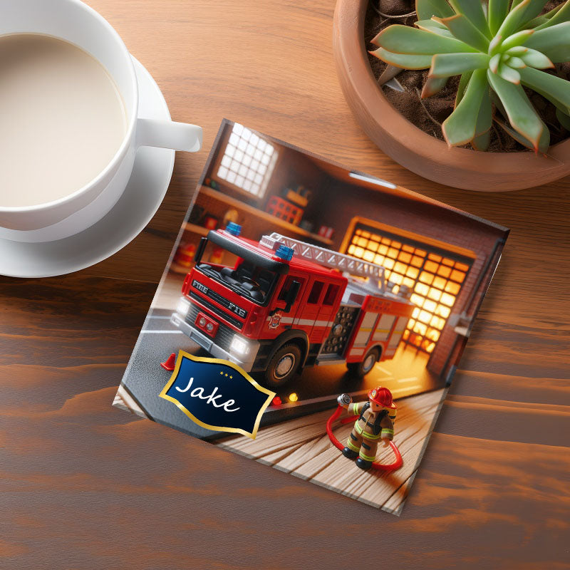 Customized Fire Trucks Coaster