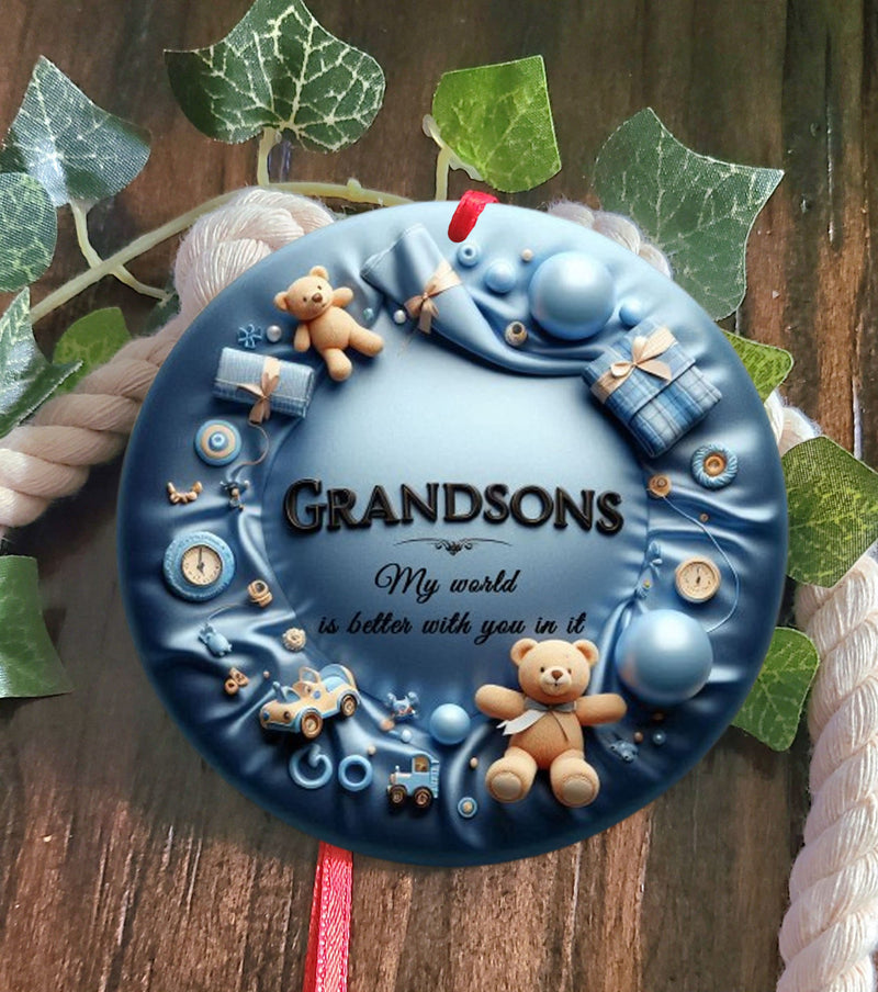 Personalized Grandson Tree Ornament