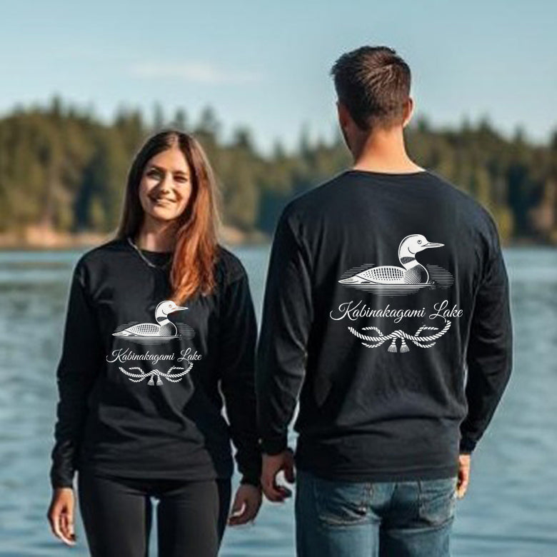 Kabinakagami Lake Unisex Long Sleeve Loon T Shirt