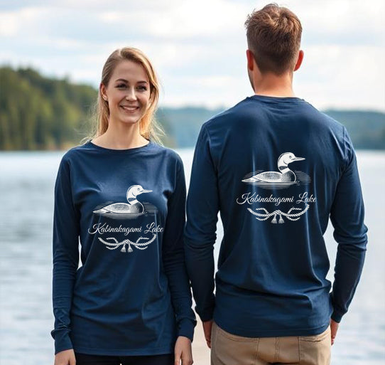 Kabinakagami Lake Unisex Long Sleeve Loon T Shirt