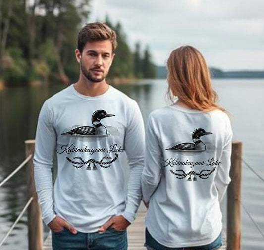 Kabinakagami Lake Unisex Long Sleeve Loon T Shirt