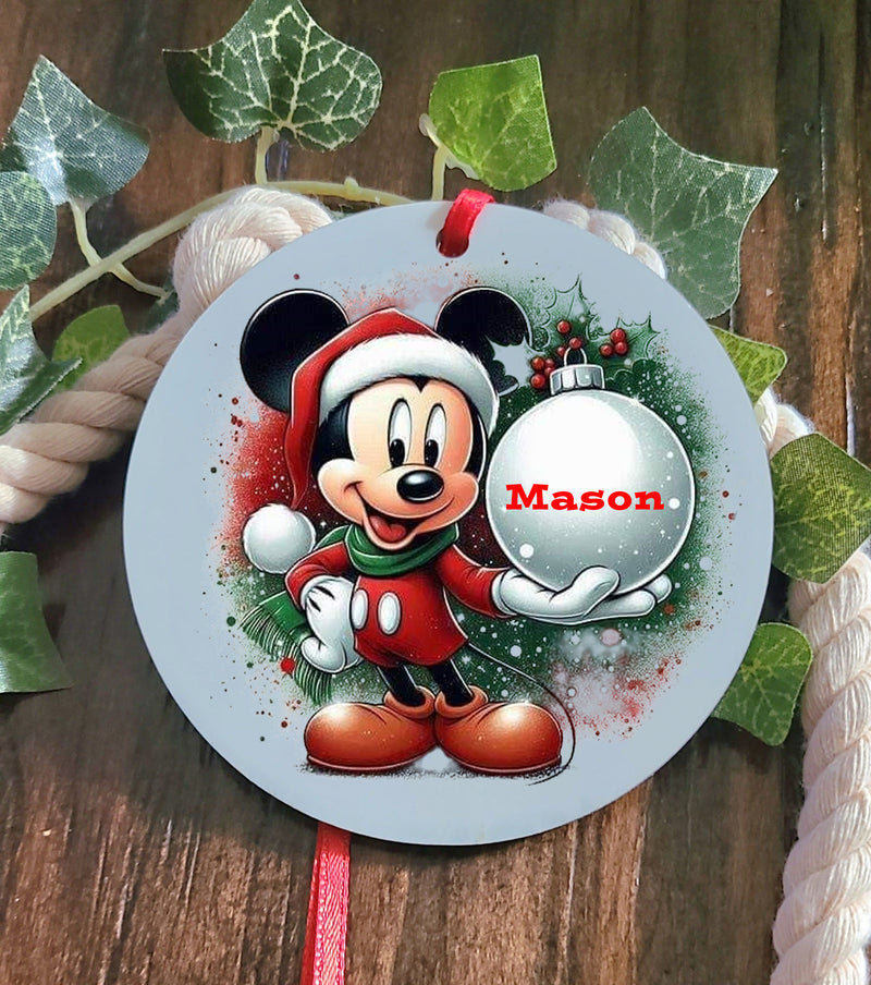 Personalized Mickey Mouse Name Tree Ornament